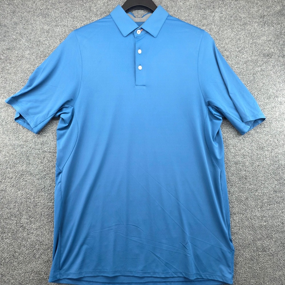 KJUS Mens Soren Solid Polo SS Blue UPF 50 Golf Shirt MG60-H10 Size 50 M